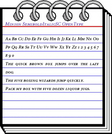 Minion Semibold Italic Small Caps & Oldstyle Figures animated font preview
