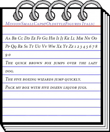 MinionSmallCaps&OldstyleFigures RomanItalic animated font preview