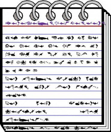 MiniPicsLilFishies Regular animated font preview