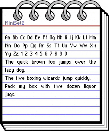 MiniSet2 Regular animated font preview