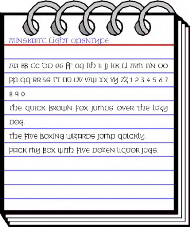 Minska ITC Light animated font preview