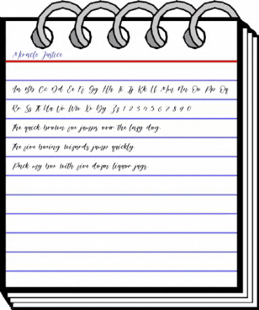 Miracle Justice Regular animated font preview