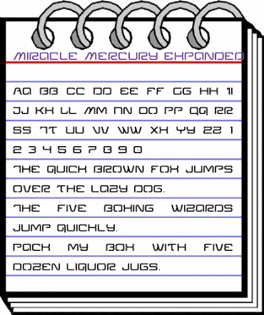 Miracle Mercury Expanded Expanded animated font preview