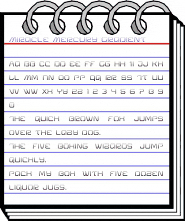 Miracle Mercury Gradient Regular animated font preview