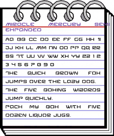 Miracle Mercury Semi-Bold Expanded Semi-Bold Expanded animated font preview