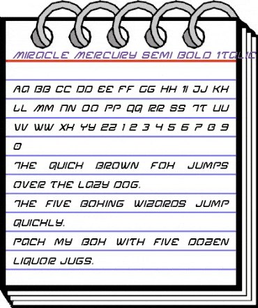 Miracle Mercury Semi-Bold Italic Semi-Bold Italic animated font preview