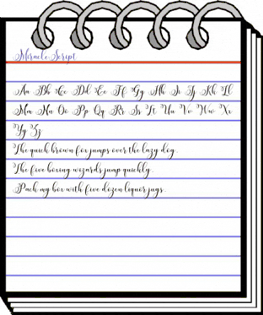 Miracle Script Regular animated font preview