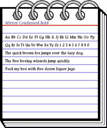 Mirror Condensed Bold animated font preview