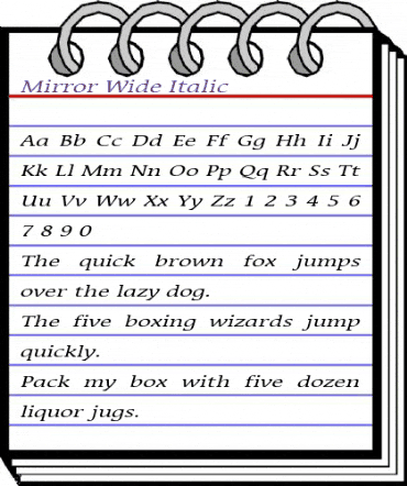 Mirror Wide Italic animated font preview