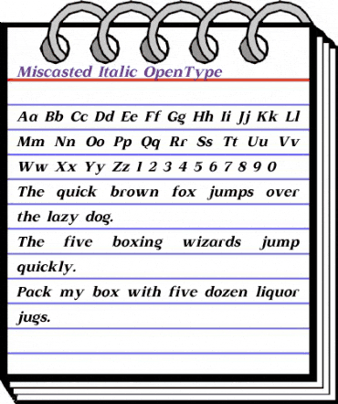 Miscasted Italic animated font preview