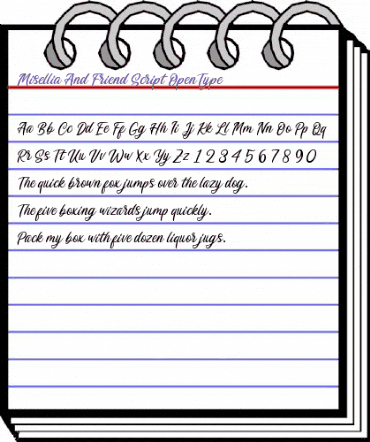 Misellia And Friend Script Regular animated font preview