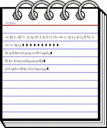 Mishella Regular animated font preview