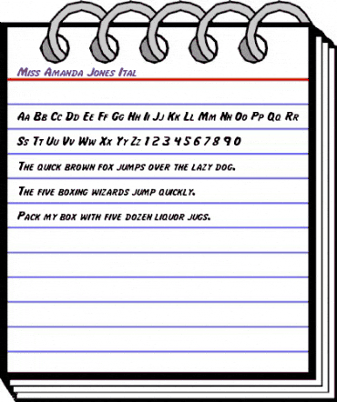 Miss Amanda Jones Ital Ital animated font preview