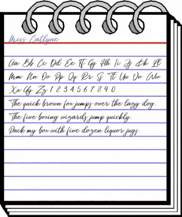 Miss Catlyne Regular animated font preview