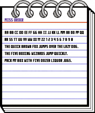 Miss Order Regular animated font preview Miss Order Regular animated font preview