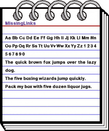 MissingLinks Regular animated font preview