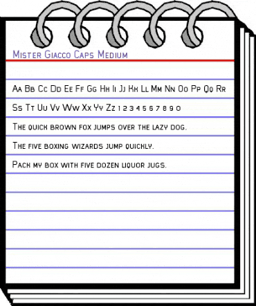 Mister Giacco Caps Medium Regular animated font preview
