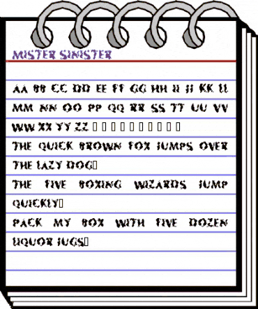 Mister Sinister Regular animated font preview