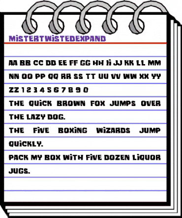 Mister Twisted Expanded Expanded animated font preview