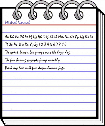 Mistral-Normal Regular animated font preview