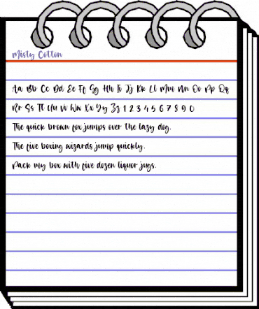 Misty Cotton Regular animated font preview