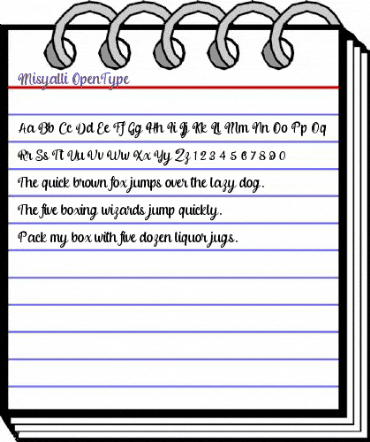 Misyalli Regular animated font preview