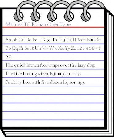 Mithras ITC Roman animated font preview