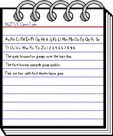 MiZTiX Regular animated font preview