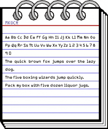 MKOCR Regular animated font preview