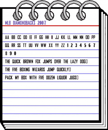 MLB Diamondbacks 2007 Regular animated font preview