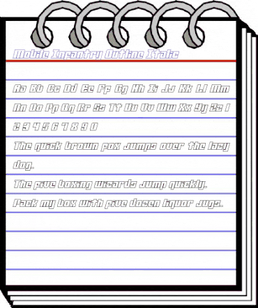 Mobile Infantry Outline Italic Italic animated font preview