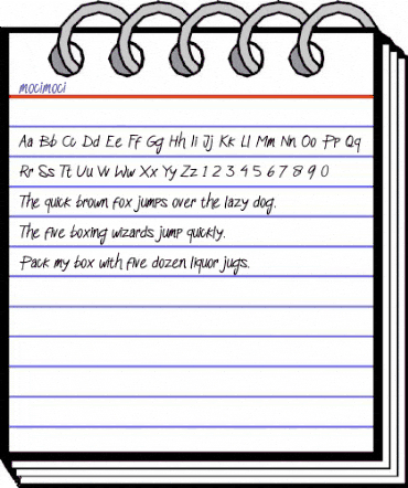 mocimoci Regular animated font preview