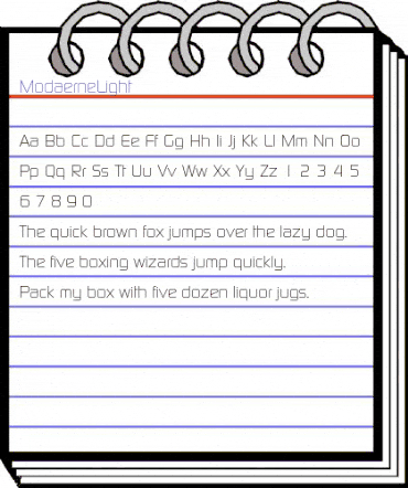 ModaerneLight Regular animated font preview