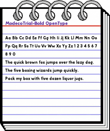 Modeco Trial Bold animated font preview