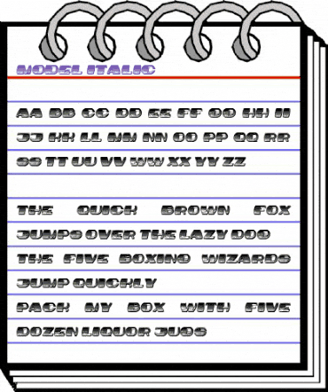 Model Italic animated font preview