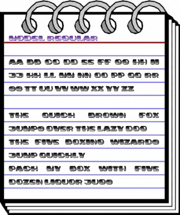 Model Regular animated font preview