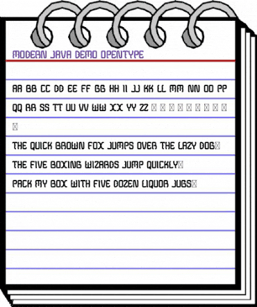 Modern Java Demo Regular animated font preview Modern Java Demo Regular animated font preview
