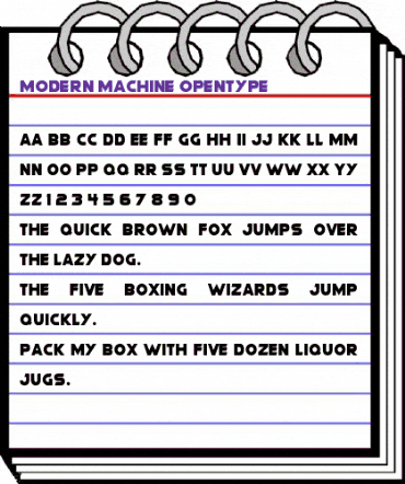 Modern Machine Regular animated font preview