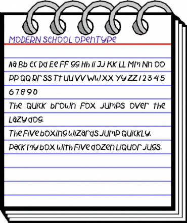 MODERN SCHOOL Regular animated font preview
