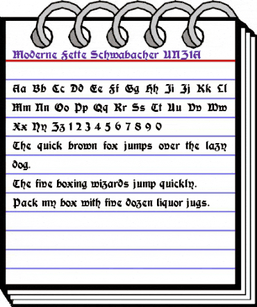 Moderne Fette Schwabacher UNZ1A Regular animated font preview