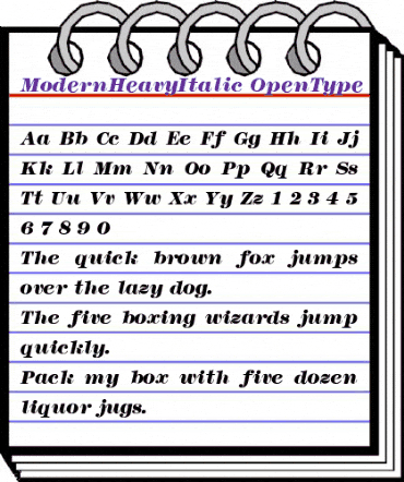 Modern HeavyItalic animated font preview