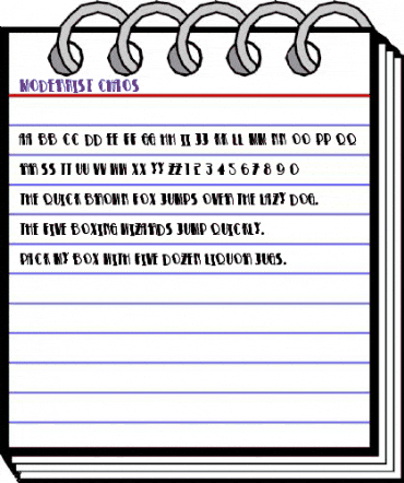 modernist chaos Regular animated font preview