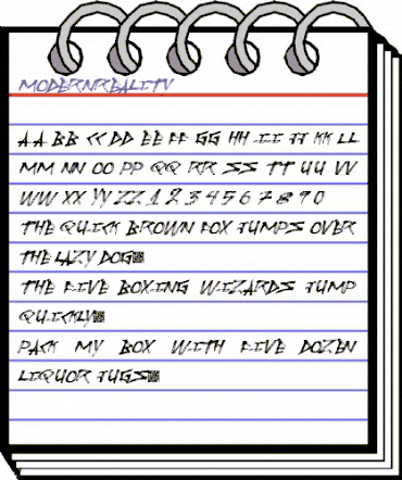 ModernReality Regular animated font preview