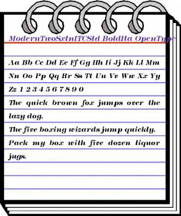 Modern TwoSxtn ITC Std BoldIta animated font preview