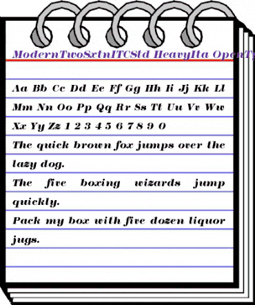 Modern TwoSxtn ITC Std HeavyIt animated font preview