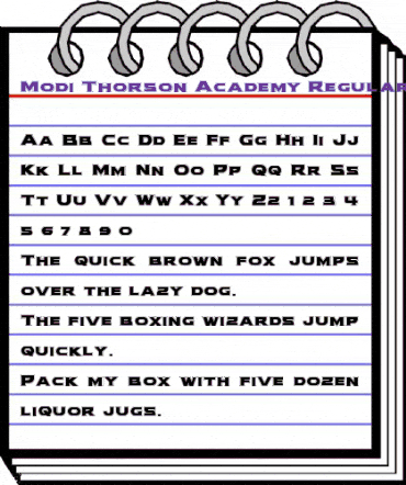 Modi Thorson Academy Regular animated font preview