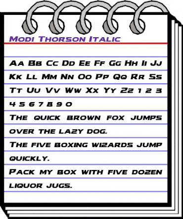 Modi Thorson Italic Italic animated font preview