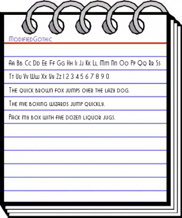 ModifiedGothic Regular animated font preview