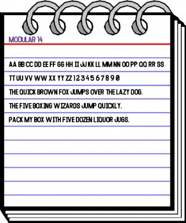 MODULAR 14 animated font preview