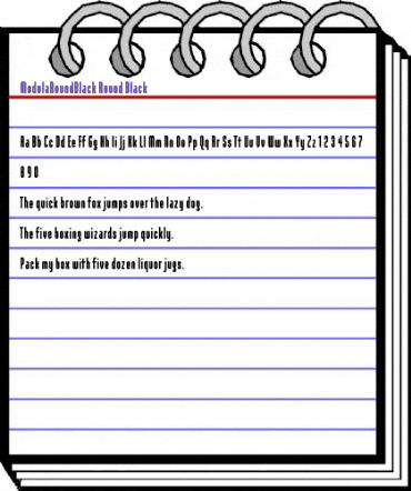 ModulaRoundBlack Round Black animated font preview